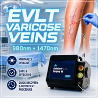 Machine laser médicale pour l'élimination des varices endoveineuses / Machine de traitement par ablation laser EVLT 1470nm 980nm