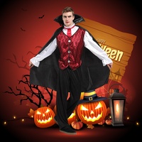 Costume de robe Dracula Costumes de vampire gothiques pour hommes Halloween médiéval adulte avec cape