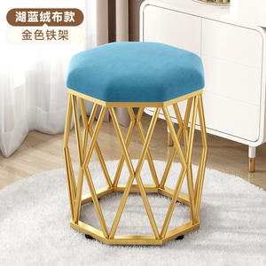 Tabouret de dressing rond nordique tabourets et poufs de luxe légers pour salon maison tabouret de bar <span class=keywords><strong>filet</strong></span> rouge clou nid d'oiseau forme chaise - Product Image 5