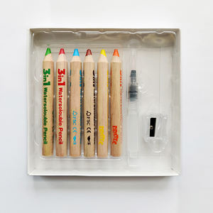 Crayon de couleur Jumbo Woody 3 en 1, Crayon aquarelle Non toxique de haute qualité 12 pièces coloré 12/24/36 couleurs bois de tilleul 120.0mm - Product Image 2