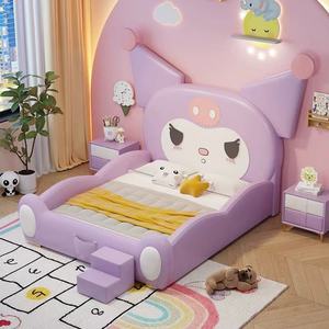 Cama Infantil Moderna de Madera JINS, Cama de Princesa con Tobogán y Almacenamiento para Niñas, Diseño de Dibujos Animados para Dormitorio Infantil - Product Image 4