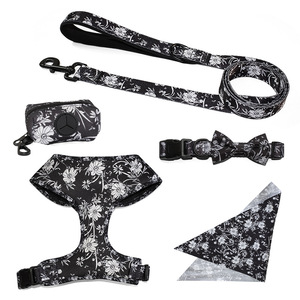 Custom Print Dog Harness Set OEM ODM Custom Logo Padded Pet Harness Collar Leash Bandana Kit For Small Medium Dogs - Product Image 1