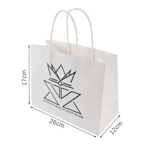 Custom logo Kraft Paper Shopping Bags Clothing Multi-purpose Use Promotion Supermarket Shopping Food Craft Packaged Paper Bag - Product Image 4