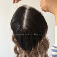 Perruque Mini Originale à Grande Couverture, Topper Capillaire, Lace Frontale Complète, Dessus Plat, Nœuds Simples, Prothèse Capillaire pour Ligne de Cheveux Resserrée et Couronne Affinée