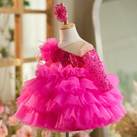 Robe de bal scintillante en tulle jaune princesse pour enfants, vêtements en gros pour filles, robes de demoiselles d'honneur