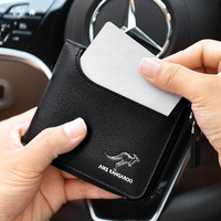 Dompet Pria Anti RFID Kulit PU dengan Resleting, Anti Maling, Tempat Kartu Kredit, Dompet Bisnis Tipis, Logo Custom, Grosir