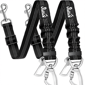 슬로우톤 강아지 안전벨트 2개입 조절 가능한 탄성 번지 고강도 나일론 반사 소재 유니버설 애완동물 안전 하네스 여행용 - Product Image 1