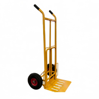 Chariot de transport pliable multi-usages robuste pour pousser et tirer des marchandises, avec une construction en acier robuste