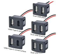 Câble Moviitroni double couche USB femelle Type-C avec prise de charge 2A et prise pour lampe (plastique)