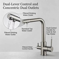 Robinet de cuisine 3 voies pour eau pure, eau froide et chaude, pivotant, pour évier de cuisine - Approvisionnement direct usine