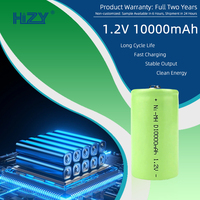 HIZY 1.2V 10000mAh 32600 Baterai Silinder Ni-MH Combo Anti-penuaan Isi Ulang Katoda LiCoO2 500 Siklus Suhu Operasi 0-45C
