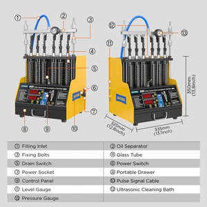 AUTOOL Oficial de Fábrica CT400 Probador y Limpiador Ultrasónico de Inyectores de Combustible GDI de 6 Cilindros, Alta Tensión 110V/220V 60W, Uso Universal - Product Image 6
