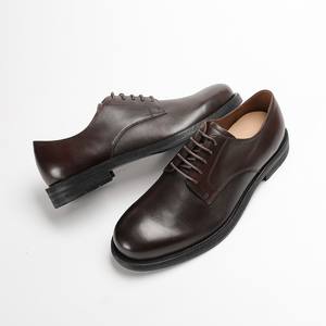 Sepatu Pernikahan Pria WITHCOCO Model Musim Gugur, Kulit Asli Full-grain, Tali Sepatu, Warna Solid, Cocok untuk Kantor & Karir, Ujung Bulat, Sol Tebal - Product Image 3