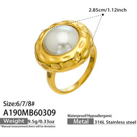 Bague pour femme en tungstène électroplaqué, ornée de perles colorées et de coquillages, de haute qualité, au design de niche européen-américain, tendance Instagram