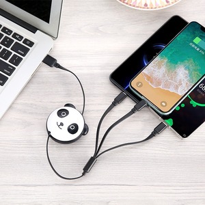 Pinou Panda Retractable 3-in-1 <b>Charging</b> <b>Cable</b> Fast Charge For Phone Tablet Laptop - Product Image 1