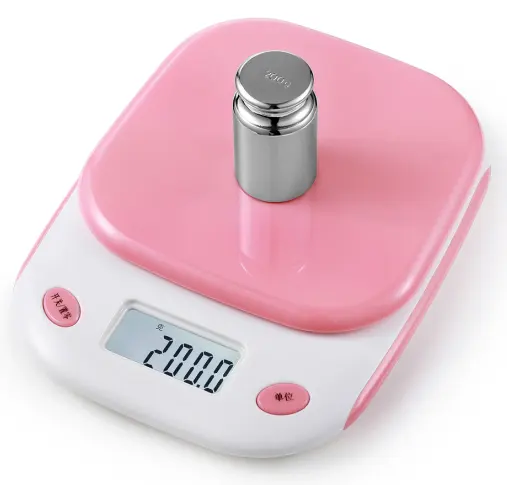 ChangXie OEM Hohe Genauigkeit 3kg 5kg 2kg/0,1g Pink Kitchen Scale Digital Weight Food mit 6 Einheiten ml/kg/g/oz/ fl.oz/lb.