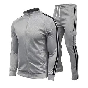 Wholesale Custom Logo Casual Grey Gym Jogging Training Jogging Wear Sportswear Polyester <strong>Tracksuit</strong> for Men - Product Image 4