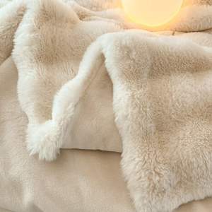 Chăn lông giả thỏ mềm mại siêu dày, màu trơn thanh lịch, kích thước tùy chỉnh, in hình nhân vật vui nhộn, chăn bông siêu mềm, quà tặng tuyệt vời - Product Image 3