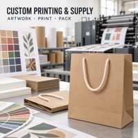 Sacs cadeaux en papier kraft imprimés sur mesure avec poignées en corde de coton, côtés à soufflets, emballage pour événements de vente au détail B152