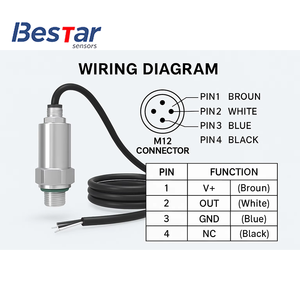 Kleiner Wasserdichter Drucktransmitter 0-4bar 0-10bar 0-20bar Drucksensor <span class=keywords><strong>4</strong></span>-<span class=keywords><strong>20mA</strong></span> 0-10V 0-5V RS485 M20 * 1.5 Drucksensor - Product Image 6