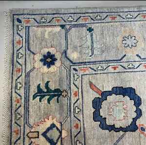 Nouveau grand 10 'x 14' tapis turc Oushak laine biologique douce avec motif abstrait moderne pour pique-nique de prière d'exercice à domicile - Product Image 4