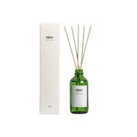 Bouteille en Verre d'Ambiance Style Ins Boston Ronde Ambrée avec Bâtonnets de Rotin, Diffuseur à Roseaux, 100ml, 120ml, 4oz, avec Boîte