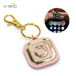 Llavero Acrílico NFC para Cuenta de Instagram, 40x45mm, Rosa, para Compartir en Redes Sociales, Decoración para Teléfono Móvil - Product Image 1