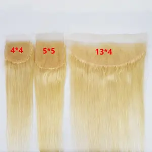 5x5 hd spitze verschluss 613 Suppliers-High knight Single Knots Virgin Hair 613 Blonde Farbe Swiss Lace 4*4 5*5 6*6 HD Lace Closure 13x4 13x6 Lace Frontal Closure