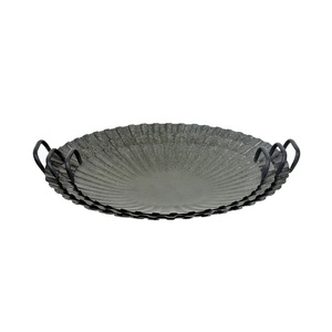 Juego de bandejas martilladas de color gris oscuro galvanizadas con estilo de alta calidad, servicio ecológico para el hogar, restaurante, Hotel - Product Image 3