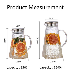 <span class=keywords><strong>Carafe</strong></span> à eau carrée <span class=keywords><strong>en</strong></span> <span class=keywords><strong>verre</strong></span> martelé avec poignée 1,5L/1,8L <span class=keywords><strong>en</strong></span> borosilicate de haute qualité pour la maison et la cuisine - Product Image 6