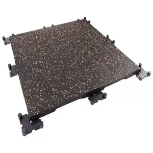 50厘米联锁橡胶瓷砖黑色拼图橡胶地板垫健身房
