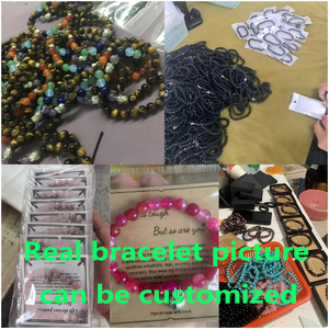 سوار جديد بتصميم عصري يحمل رموز مورس للأبراج الـ12، مصنوع من الحجر الأسود والخشب، سوار أنيق وإبداعي مع بطاقة - Product Image 5