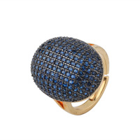 18 Karat Gold Schmuck Micro Pave Oval verstellbarer Ring für Frauen