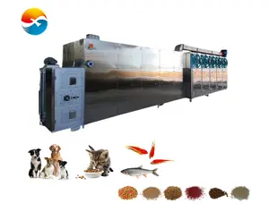Linha de produção de alimentos para animais de estimação em aço inoxidável, forno, secador, máquina de alimentação de peixes, cães e gatos, motor de fabricação de alimentos, componentes do núcleo do PLC