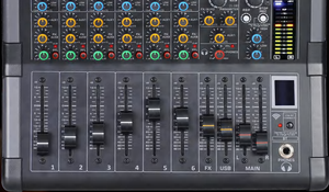 Mezclador de potencia profesional de 4/6/8 canales Bluilt-in Class AB 170W amplificador 99dsp + <span class=keywords><strong>MP3</strong></span> ++ controlador de <span class=keywords><strong>Dj</strong></span> de grabación de computadora - Product Image 3