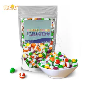 Vente en gros d'échantillons personnalisés de bonbons lyophilisés multicolores mini bonbons en-cas