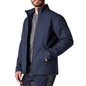 Plus Size <b>Men's</b> Blue Woven Windbreaker Zip <b>Jackets</b> With Zip Pockets - Product Image 2
