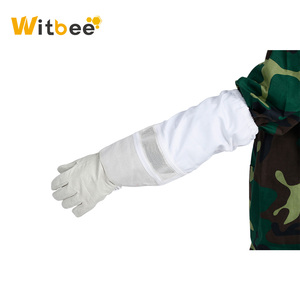 Combinaison d'apiculteur unisexe avec doublure en coton Gants en peau de mouton respirants Protection anti-piqûre pour abeille et bergerie unisexe - Product Image 3
