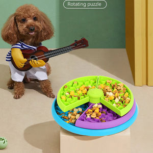 Logo personnalisé d'usine Bol de nourriture lente pour animaux de compagnie interactif de luxe portable écologique Puzzle rotatif à 3 couches - Product Image 2