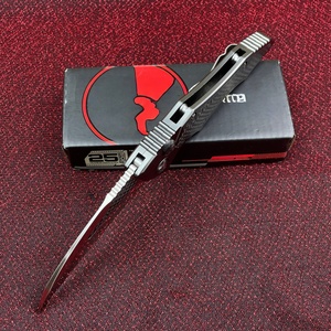 Navaja Plegable de Bolsillo <span class=keywords><strong>Eskrima</strong></span> para Exteriores, Acero M390, Recubierta de Titanio y Mango de Fibra de Carbono, Cuchillo Táctico de Autodefensa - Product Image 6