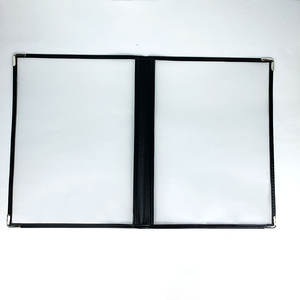 Taille A4 8 pages 16 vue couverture de menu support de menu d'hôtel de haute qualité couverture de menu de bordure en cuir PU - Product Image 4