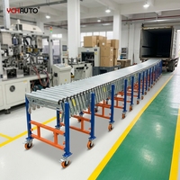 Convoyeur à rouleaux flexible multidirectionnel pour le transport de cartons, convoyeur à rouleaux télescopique pour la manutention de colis express
