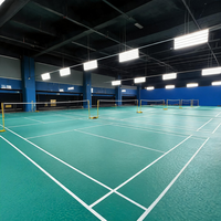 Sol de terrain de badminton intérieur en vinyle PVC Long Jiao, surface rugueuse amovible, épaisseur 5 mm, écologique, absorption des chocs, antidérapant