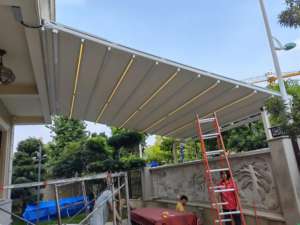 Bioklimatische Aluminium-PVC-Pergola für den Außenbereich, Schiebeüberdachung, einziehbare Dachsysteme - Product Image 5