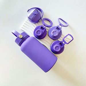 Jarra de Agua Personalizada de 22oz, 32oz, 40oz, Botella de Vacío de Acero Inoxidable 304 de Gran Capacidad con 3 Tapas para Artículos Promocionales Corporativos - Product Image 5