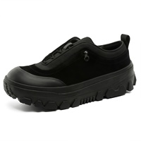Chaussures de travail décontractées style camping à semelle épaisse, rehaussantes, antidérapantes, respirantes, avec empeigne en cuir synthétique