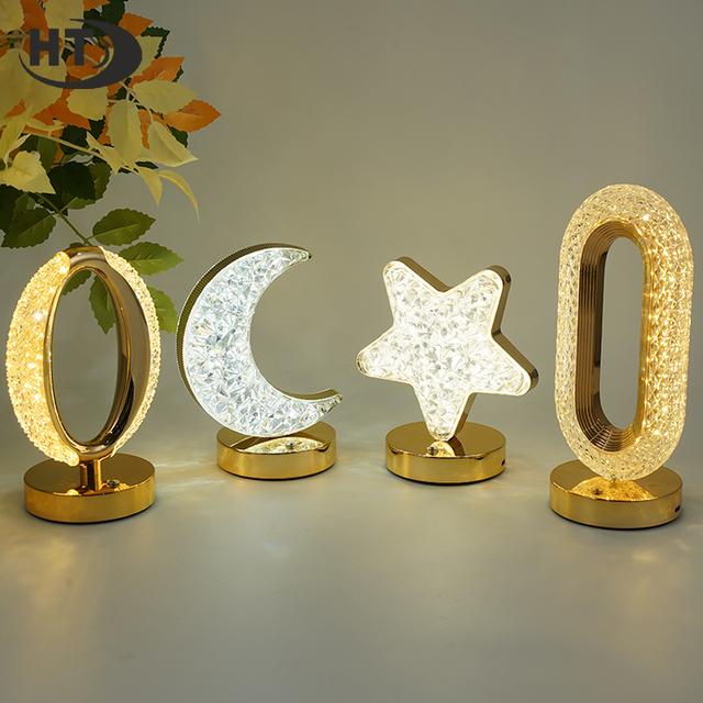 OEM ODM Infrared Remote Control Touch Battery USB Rechargeable Cordless Restaurant Bar Bedroom Crystal Led Table Lamp