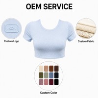 Haut court de yoga sans coutures grande taille à manches courtes pour femme – Respirant, séchage rapide, extensible dans quatre directions, léger, pour le sport et la gym