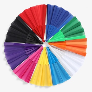 Abanico de plástico de tela Oxford de 23cm portátil personalizado al por mayor abanico de mano plegable Vintage para decoración artística popular de playa de verano - Product Image 1
