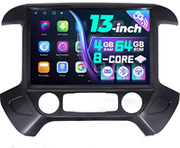 13.1 pouces IPS écran tactile 4 + 64g autoradio stéréo lecteur multimédia avec CarPlay WiFi BT pour GMC Chevrolet Silverado 2014-2018